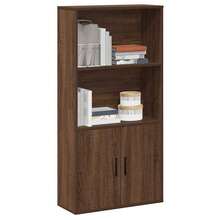 Libreria Larryhot in rovere marrone 60x24x120 cm in legno ingegnerizzato, resistente e durevole, facile da montare, stile decorativo, adattA, Per riporre soprammobili, statuette, libri, piccoli oggetti, ecc. - Castano - Visualizzare 1