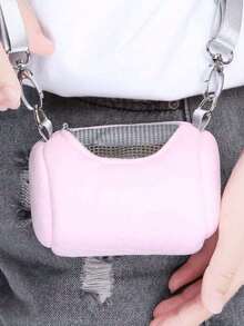 Hamster Travel Carrier Bag Round Crossbody Bag Portable Hamster Pet Bag Handbag With Adjustable Single Shoulder Strap Small Pet Supplies - Multicolor - View 3