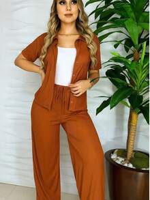✨ ¡Nuevo conjunto de 2 piezas que te encantará! ✨ Look fresco, cómodo y con mucho estilo - Café integral - Ver 2