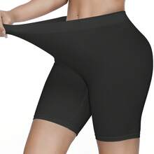 3Pcs High Waist Seamless Boxer Briefs For Women Boyshorts Soft Panties Under The Skirts Casual-Comfy Underwear Anti-Lighting No Rolling Bottoming Shorts Lingerie - 黑色-3件裝 - 查看 3