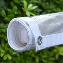 Lona transparente con ojales, lona transparente, lona impermeable, lona de PVC 350 g/m², lona, lámina de cubierta transparente, lámina para invernadero, lámina de plástico, lámina de protección contra el polvo, lámina de jardín resistente al desgarro, protección contra el viento, terraza para uso exterior. - Transparente - Ver 7