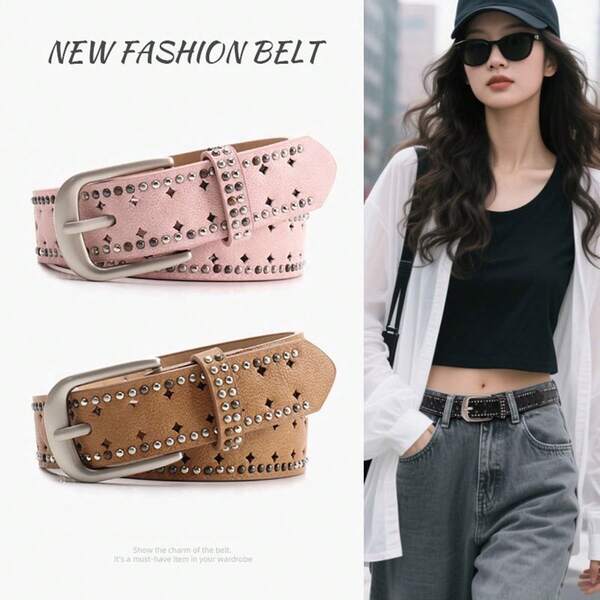 1 Stück einfarbiger Lässig PU-Leder Gürtel, geeignet für Frühling, Sommer, Herbst und Winter