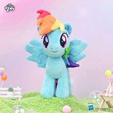 Hasbro Hasbro 我的小马驹毛绒娃娃 - 暮光闪闪公主款，闪亮独角和彩虹鬃毛，柔软舒适，适合女孩，节日礼物，适合3岁以上儿童，官方授权角色 - 彩虹破折號 - 查看 2
