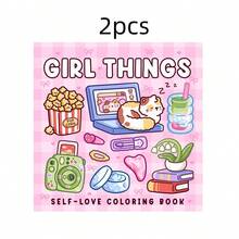 1本少女主题成人涂色书 | 新款少女涂色书，包含各种精致的日常用品、日记本、化妆品等。舒适的插图，假期在家也能增进感情，创意礼物 | 返校/学习用品、婚礼季、母亲节完美礼物 - GIRL THINGS - 查看 14