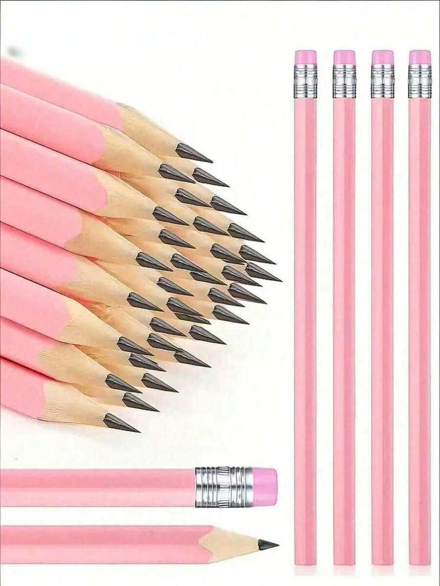 20/10 bút chì HB màu hồng dành cho đám cưới, bút chì than chì kèm tẩy, dùng cho trường học, vẽ, phác thảo, tiệc cô dâu, đồ dùng văn phòng, Halloween, Giáng sinh, năm mới, quà tặng ngày lễ tình nhân, trở lại trường 5/1 chiếc - Nhiều màu - Xem 1