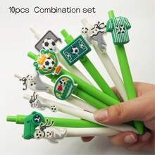 1pc/5pcs/10pcs Set Creative Football Themed Ballpoint Pens, Playful & Cute Green & White Football Design, Office Stationery Writing Pens [Ballpoint Pen, Quick-Drying Pen, Gel Pen], School Supplies, Cute Signature Pens, Suitable For Girls And Students, Classroom Rewards, Back To School Gifts - Multicolor - View 13
