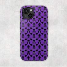 Blue Skully |     Skull N Crossbones Y2K Emo Goth Aesthetic Tough Phone Case - Màu hỗn hợp 3 - Xem 3