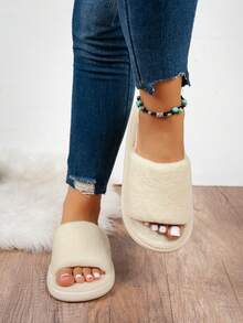 Sandales pliables légères de mode blanches pour femmes, convenant pour le port intérieur et extérieur, semelle en EVA de couleur unie, automne/hiver