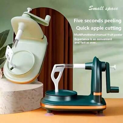 1pc Easy-Twist Apple Peeler Manual Multi-Functional Fruit Peeling Tool With Durable Green Black Design Effortless Apple Peeling For Home Kitchen No Electricity Needed