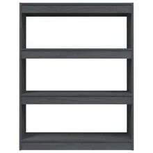 Libreria/divisorio per ambienti Larryhot Grigio 100x30x103 cm Pino massiccio, robusto e durevole, facile da montare, stile decorativo, adatto per riporre soprammobili, statuette, libri, piccoli oggetti, ecc. - Grigio - Visualizzare 6