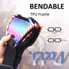 Motorcycle Goggles Dirt Bike Goggles Windproof ATV Dustproof Racing GogglesScratch Resistant Ski Goggles Protective Safety Glasses PU Resin Black Frame+Color Lens - Flag Frame+color Lens - View 6