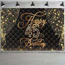 Happy Birthday Banner Backdrop Decorations Royal Curtain Black And Gold Bday Background For Women Men Photography Party Decor Supplies-6958 - 45 - Xem 4