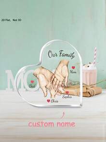 1pc Personalized Acrylic Family Member Hand Ornaments - Custom 3-6 Names Keepsakes, Desk Decorative Sign For Living Room, Bedroom And Office - Gift For Mom & Dad - Ideal Gift For Family On Mother'S Day, Father'S Day, Birthdays And Anniversary,Christmas Gifts, New Year Gifts.