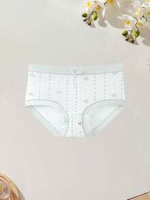 5 piezas Bragas de mujer con lazo floral pequeño y dulce, de cintura media, suaves y transpirables