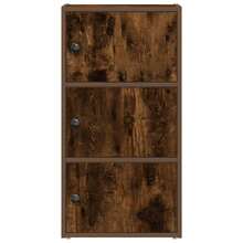 Libreria Larryhot in rovere affumicato 40x24x77 cm in legno ingegnerizzato, resistente e durevole, facile da montare, stile decorativo, adattA, Per riporre soprammobili, statuette, libri, piccoli oggetti, ecc. - Castano - Visualizzare 4