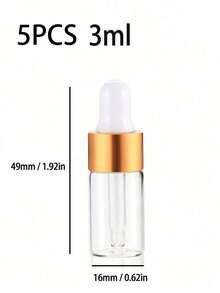 1ml/2ml/3ml/5ml - Bottiglie contagocce in vetro smerigliato - Flaconi campione ricaricabili per oli essenziali e profumi con contagocce in vetro e tappo contagocce; Piccoli flaconi per siero e contagocce per aromaterapia, sieri per la cura della pelle, campioni cosmetici, miscele fai-da-te, test di fragranze e viaggi; Dispenser in vetro portatile e a prova di perdite, riutilizzabile - Ideale per profumieri, estetiste, truccatori, terapisti e amanti dei viaggi
