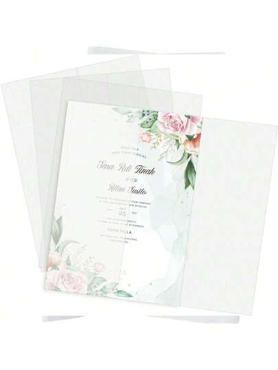 130 Stücke/100 Stücke/50 Stücke halbtransparentes spezielles Sulfatpapier, geeignet für Kraftpapier-Umschläge von 5x7-Zoll-Einladungen, vorgefaltetes Kraftpapier für Hochzeitseinladungen, nicht bedruckte transparente Hochzeitseinladungsumschläge und die Umschläge von Hochzeits-, Baby-Geschenk- und Geburtstagskarten