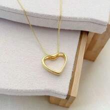 Elegant Hollow Heart Pendant Necklace Hollow Heart Choker Necklace For Women - 金色 - 查看 7