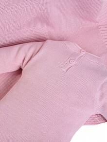3-Piece Unisex Maternity Outfit Kit: Fluffy Jumper With Romper, Blanket And Hat - Baby Pink - View 5