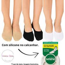 Women's Invisible Half Slipper - Selene - 7760.001 BLACK NUDE WHITE / 34 To 38 - Black - View 9
