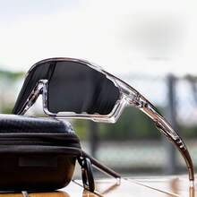 半副超大休闲PC眼镜，装饰镜片，适合日常休闲佩戴 - 變色灰 - 查看 3