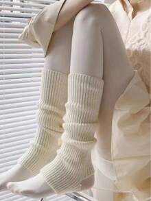 1 Paar Damen 168D gestrickte Stulpen Warme Strümpfe, JK Schulstil Beinwärmer, Ballett Tanzsocken, Herbst/Winter