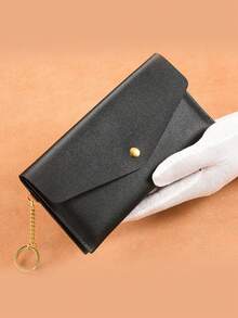 Slim Long Wallet Men's Bifold Wallet PU Leather Travel Passport Holder Card Case Clutch Purse Unisex With Wrist Strap - Multicolor - View 7