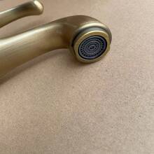 1pc Genie Lamp Style Short Vintage Copper Faucet, Middle Eastern Decor Copper Bathroom Sink Faucet, Decorative Copper Faucet Suitable For Both Hot And Cold Water