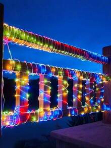 1 件户外太阳能灯管 - 300/200/100/50 LED，带太阳能电池板的灯管，8 种模式，IPX4 户外灯串，适用于泳池、婚礼、圣诞节、庭院、路径装饰、婚礼、圣诞节、万圣节、节日装饰和氛围照明花园装饰，LED 仙女灯，适合 DIY 装饰，非常适合庭院、花园、露台、栅栏、树木、蹦床、婚礼、生日派对、圣诞装饰，满足 11 个节日需求灯串 - 彩色光 - 查看 3