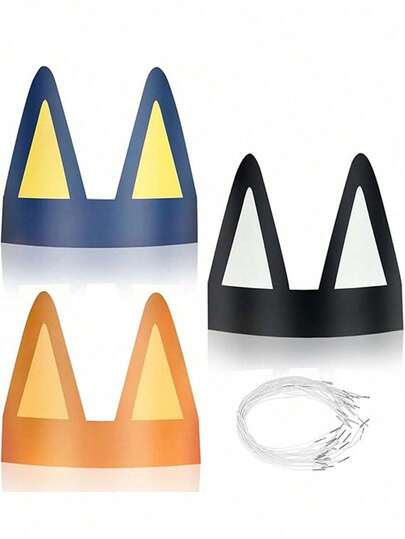 Bluey 3/6/12Pcs Bluey Birthday Party Decoration Hat Cartoon Bruy Theme Headband Accessories(Some Parts May Be Random)