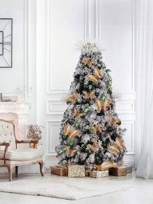 2 piezas Adornos de mariposa con purpurina en forma de árbol de Navidad, decoraciones navideñas de mariposa de tela dorada, mariposa 3D hueca simulada con clips, decoración colgante de pared de mariposa pastel de Navidad para árbol de Navidad, corona, accesorios para el cabello, decoraciones colgantes del árbol de Navidad, decoración de guirnalda, adecuado para fiesta de boda, manualidades navideñas, decoración del hogar, tocados, accesorios de fotografía y decoración del hogar