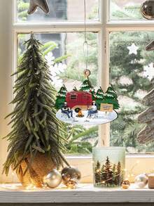 1pc Customized Christmas Themed Personalized Wooden Hanging Ornament, Christmas Camping Decor, Customizable Styles For Number/Gender/Friends/Lovers, Unique Shaped 3D Christmas Tree Hanging Ornament, Christmas Pendant, Christmas Party Decoration, Portrait Decor Christmas Tree Pendant, Home Decor, Room Decor, Theme Party Decor, Christmas Decoration, Cute Car Accessory And Gift Idea, Christmas, Santa Hat, Christmas Clown, Winter, Holiday, Festival - Multicolor - View 10