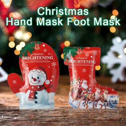 2 件保湿足膜和手膜套装，手足护理圣诞礼物，适合作为圣诞礼物