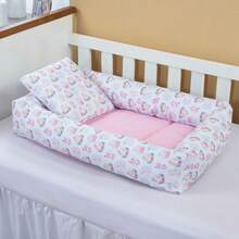 Ninho Redutor com Almofada De Berço Para Bebê Menina Ursinha Lovely - Rosa Bebê - Visão 1