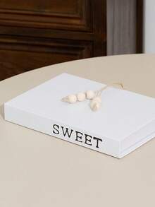 甜蜜的家。3 件/2 件/1 件。现代时尚风格折叠假书装饰。家庭和客厅书架装饰假书，家庭和办公室装饰摆件，设计师灵感摄影道具书，装饰生活模拟书，适用于家庭、办公室、酒店、咖啡店、直播书架、手工配件展示架、电视柜照片办公桌、办公柜。万圣节装饰、圣诞装饰、秋季装饰、装饰室、厨房装饰、圣诞装饰、万圣节 - 白色 - 查看 5