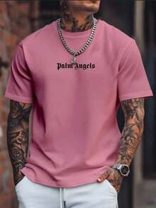 Camiseta Masculina Palm angel Blusa Importada Camisa 100% Algodao premium estampa em Alta - Rosa Bebê - Visão 1