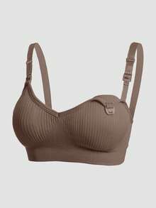 4pcs/Set Maternity & Nursing Lace Clip Down Front Bras For Breastfeeding, Soft & Comfort