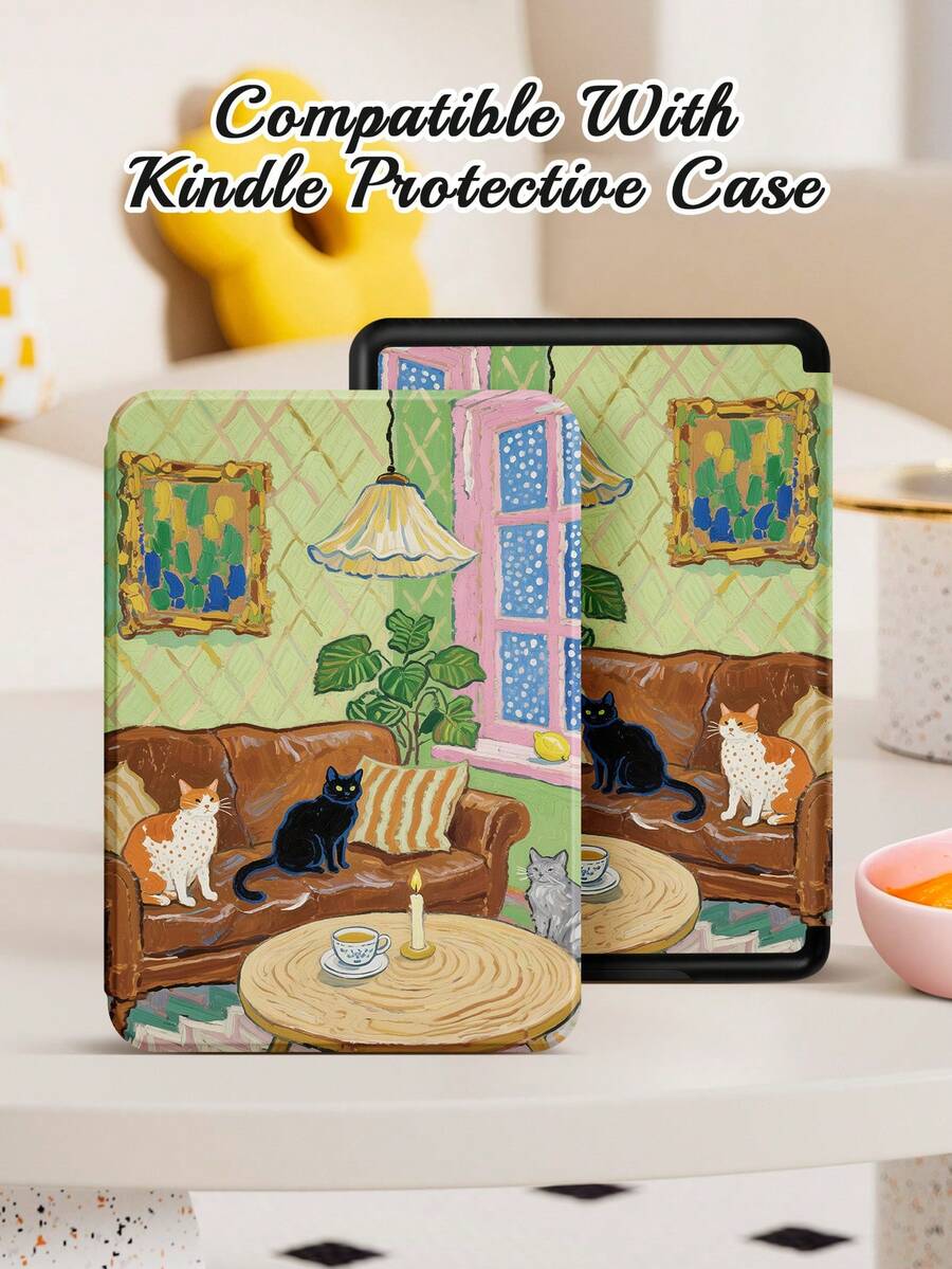 Custodia per Kindle, custodia per telefono con motivo di pittura ad olio raffinata, stile di pittura ad olio impressionista, motivo a gatto, supporta risveglio/sospensione automatica e ha protezione anti-caduta sui quattro angoli. È leggera e pratica. Regalo romantico per Kindle Paperwhite (12a generazione) edizione 2024, Kindle (11a generazione) edizione 2021, Kindle (11a generazione) edizione 2022, Kindle (10a generazione) edizione 2019 - Multicolore - Visualizzare 1