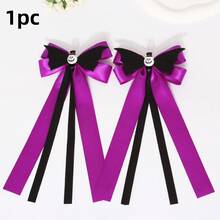1 Peça Acessório de Cabelo Personalizado com Tema de Halloween para Meninas, Personalizado com Data, Nome ou Designs Engraçados como Morcegos, Abóboras, Laços de Palhaço nas Cores Preto, Amarelo, Roxo. Presente de Halloween Perfeito para Ela