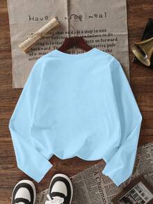 3pcs Tween Girls Printed Long Sleeve T-Shirts, Suitable For Tween Girlsin Autumn/Winter, Young Student Apparel, Suitable For Outerwear And Layering - Multicolor - View 5