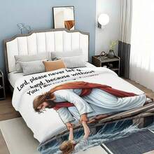 1 Piece Jesus Psalm Blanket, God Redeemer Design Digital Fleece Shawl - Small Nap Blanket - Soft And Warm, Suitable All Seasons, Comfortable Lightweight Thickened Flannel Blanket, Sofa, Bed, Camping, And Travel, Holiday DGRH - Multicolor - View 8