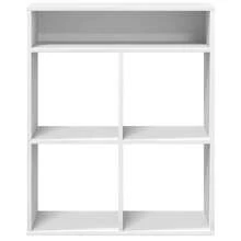 Libreria Larryhot bianca 66x31x80 cm in legno ingegnerizzato, resistente e durevole, facile da montare, stile decorativo, adattA, Per riporre soprammobili, statuette, libri, piccoli oggetti, ecc. - Bianco - Visualizzare 4