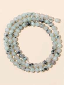 Cuentas de piedras naturales, cuentas sueltas de obsidiana, jade birmano, ojo de tigre, redondas y lisas, piedras preciosas de curación de energía para hacer joyas, pulseras y collares DIY