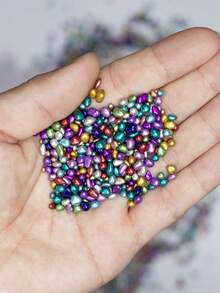 10/20/50/80/120/180g elektroplattierte bunte Mini-Glassteine, ca. 2-7mm Durchmesser, Wohnaccessoires, geeignet zum Dekorieren von Möbeln, Weihnachtsartikeln