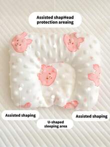 1pc Newborn Shaping Pillow, Baby Pillow, Suitable For 0-6 Months Infants, Designed To Protect Baby's Spine (Hand Wash Recommended) - Multicolor - View 4