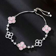 1pc Luxury Zirconia Flower Delicate New Bracelet, Versatile Adjustable Handchain, High-End Accessory - Flower Bracelet - View 12