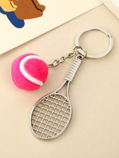 1 件女士简约网球拍钥匙扣，创意网球拍配件，小众包包挂件，送给网球爱好者的礼物