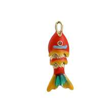 1pc Fashionable Colorful Enamel 3D Swinging Fish Pendant, Versatile DIY Bracelet, Necklace, Earring, Bag Charm Accessory