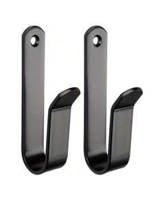 2 个黑色金属滑雪板壁钩，重型滑雪板存储和展示架，可稳定悬挂滑雪板，易于安装且节省空间，适用于存放滑雪板、滑雪板、冲浪板、长板和滑板，适用于家庭车库组织、滑雪商店展示和冬季运动器材存储