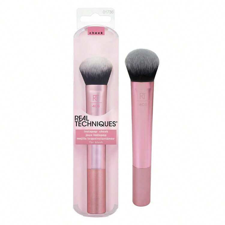 Real Techniques Instapop Cheek Makeup Brush, Face Brush For Blush, Bronzer, & Highlighter, Makeup Brush For Loose Or Pressed Powder, Cruelty Free, Vegan, 1 Count,Foundation Brush,Concealer Brush,Blush Brush,Contour Brush,Blush Brush,Bronzer Brush,Powder Brush,Foundation Brush,Blush Brush - Pink - View 10